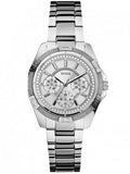 Guess Mini Phantom Silver Dial Silver Steel Strap Watch for Women - W0235L1