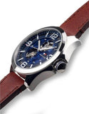 Tommy Hilfiger Bruce Analog Blue Dial Brown Leather Strap Watch for Men - 1791278