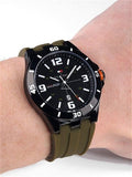 Tommy Hilfiger Drew Black Dial Green Rubber Strap Watch for Men - 1791065