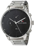 Tommy Hilfiger Chase Quartz Black Dial Silver Steel Strap Watch For Men - 1791485