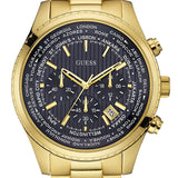 Guess Multifunction Black Dial Gold Steel Strap Watch for Men  - W0602G1