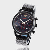 Emporio Armani Luigi Chronograph Black Dial Black Rubber Strap Watch For Men - AR11024