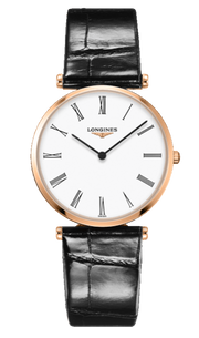 Longines La Grande Classique De Longines White Dial Black Leather Strap Watch for Women - L4.755.1.91.2