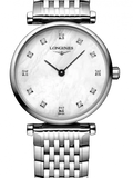 Longines La Grande Classique Diamonds White Dial Silver Steel Strap Watch for Women - L4.209.4.87.6