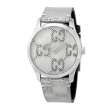 Gucci G Timeless Quartz Grey Dial Grey Leather Strap Watch For Men - YA1264058