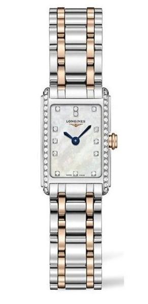 Jam Tangan Wanita Longines Dolcevita Diamonds Mother of Pearl White Dial Two Tone Steel Strap - L5.258.5.89.7