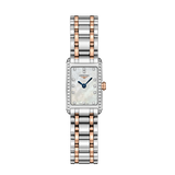 Jam Tangan Wanita Longines Dolcevita Diamonds Mother of Pearl White Dial Two Tone Steel Strap - L5.258.5.89.7