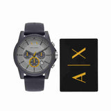 Armani Exchange Outerbanks Chronograph Grey Dial Grey Silicone Strap Watch For Men - AX7123