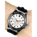 Guess Force Analog Quartz White Dial Black Rubber Strap Watch For Men - W0674G3