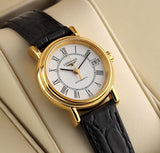 Longines Presence Automatic White Dial Black Watch untuk Wanita - L4.321.2.11.2