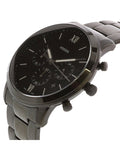 Fossil Neutra Chronograph Black Dial Black Steel Strap Watch for Men - FS5474