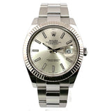 Rolex Datejust 41 Oyster Silver Dial Two Tone Oyster Steel & White Gold Strap Watch For Men - M126334-0003