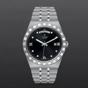 Tudor Royal Automatic Diamonds Black Dial Silver Steel Strap Watch for Men - M28600-0004