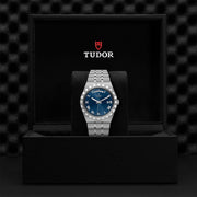 Tudor Royal Automatic Blue Dial Silver Steel Strap Watch for Men - M28600-0005