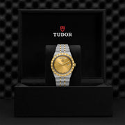 Tudor Royal Automatic Diamonds Gold Dial Two Tone Steel Strap Watch for Men - M28603-0006