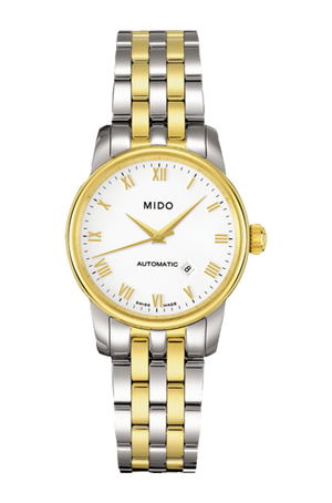 Mido Baroncelli III Automatic White Dial Two Tone Steel Strap Watch For Women - M7600.9.26.1