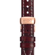Mido Baroncelli III Automatic White Dial Brown Leather Strap Watch For Women - M7600.3.26.8