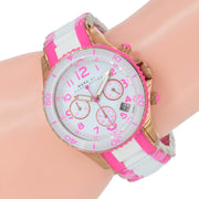 Marc Jacobs Rock Chronograph White Dial Two Tone Silicone Strap Watch for Women - MBM2593