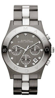 Marc Jacobs Blade Chronograph Black Dial Two Tone Steel Strap Watch for Women - MBM3179