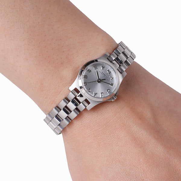 Marc Jacobs Henry Dinky Silver Dial Silver Steel Strap Watch for Women Marc Jacobs Henry Dinky Silver Dial Silver Steel Strap Watch for Women