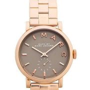 Marc Jacobs Baker Brown Dial Rose Gold Steel Strap Watch for Women - MBM8632