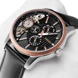 Fossil Twist Multi-Function Chronograph Black Dial Black Leather Strap Watch for Men - ME1099