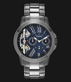 Fossil Grant Twist Multifunction Blue Dial Grey Steel Strap Watch for Men - ME1146