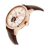 Fossil Townsman Beige Dial Brown Leather Strap Watch for Men - ME3105