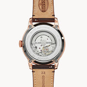 Fossil Townsman Beige Dial Brown Leather Strap Watch for Men - ME3105