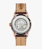 Fossil Townsman Beige Dial Brown Leather Strap Watch for Men - ME3105