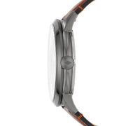 Fossil The Minimalist 3H Grey Dial Brown Leather Strap Watch for Men - FS5479