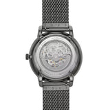 Fossil Neutra Automatic Skeleton Black Dial Grey Mesh Strap Watch for Men - ME3185