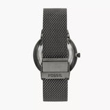 Fossil Neutra Automatic Skeleton Black Dial Grey Mesh Strap Watch for Men - ME3185