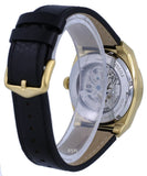 Fossil Everett Automatic Skeleton Black Dial Black Leather Strap Watch for Men - ME3208