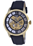 Fossil Townsman Automatic Skeleton Black Dial Black Leather Strap Watch for Men - ME3210