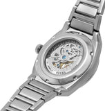 Fossil Everett Automatic Skeleton Blue Dial Silver Steel Strap Watch for Men - ME3220