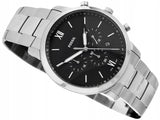 Fossil Neutra Chronograph Black Dial Silver Steel Strap Watch for Men - FS5384