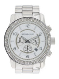 Michael Kors Runway Chronograph Quartz Silver Dial Silver Steel Strap Watch For Women - MK5574