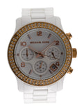 Michael Kors Ceramic White Dial White Steel Strap Watch for Women - MK5269