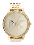 Michael Kors Melissa Pave Gold Dial Gold Steel Strap Watch for Women - MK4371