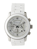 Michael Kors Oversize White Dial White Steel Strap Watch for Men - MK8108