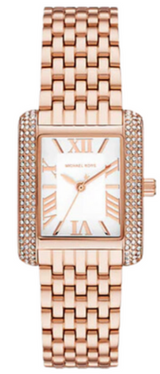 Michael Kors Emery Three-Hand White Dial Rose Gold Steel Strap Watch for Women - MK4743