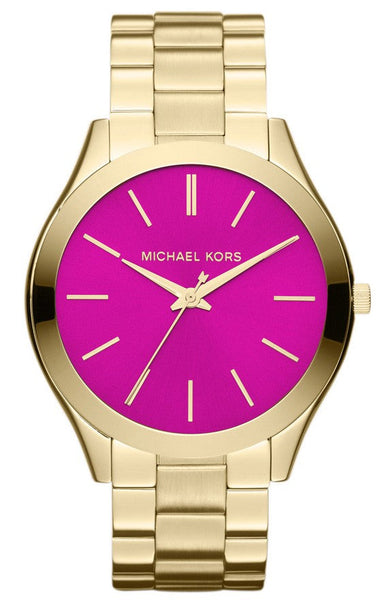 Michael Kors Slim Runway Pink Dial Rose Gold Steel Strap  display picture 1