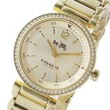 Coach Sport Diamonds Gold Dial Gold Steel Strap Watch for Women - 14502195