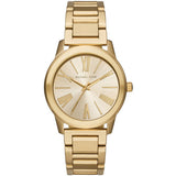 Michael Kors Hartman Quartz Gold Dial Gold Steel Strap Watch For Women - MK3490