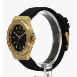 Michael Kors Mini Lennox Quartz Black Dial Black Silicone Strap Watch For Women - MK7281