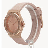 Michael Kors Mini Lennox Three-Hand Rose Gold Dial Pink Silicone Strap Watch For Women - MK7282