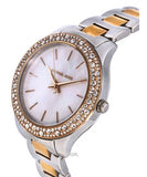 Michael Kors Liliane Quartz Mother of Pearl White Dial Two Tone Steel Strap Watch For Women - MK1048