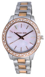 Michael Kors Liliane Quartz Mother of Pearl White Dial Two Tone Steel Strap Watch For Women - MK1048