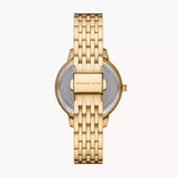 Michael Kors Three Hand Silver Dial Gold Steel Strap Watch for Women - MK1051